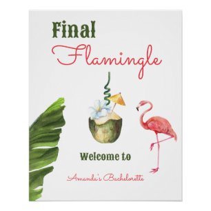 Palm Springs letzter Flamingle-Junggeselinnen-Absc Poster