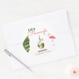 Palm Springs letzter Flamingle-Junggeselinnen-Absc Runder Aufkleber