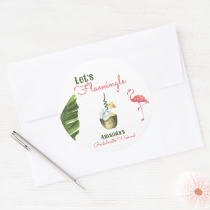 Palm Springs letzter Flamingle-Junggeselinnen-Absc Runder Aufkleber