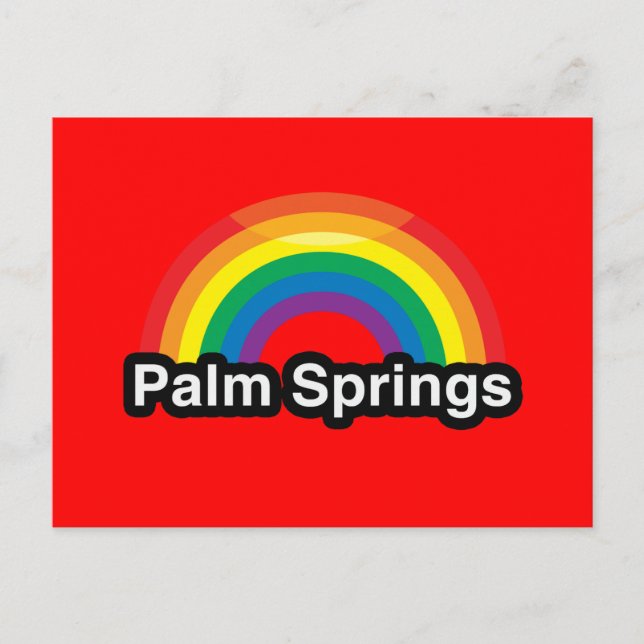 PALM SPRINGS LGBT PRIDE RAINBOW POSTKARTE (Vorderseite)