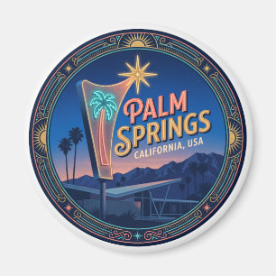 Palm Springs Mid-Century-Neon-Motelschild Reise Magnet