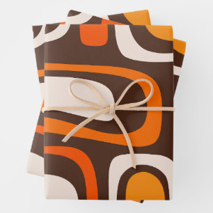 Palm Springs Mitte des Jahrhunderts Modernes Abstr Geschenkpapier Set