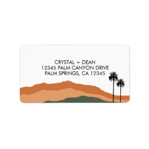 Palm Springs Moderne Adressenmarken (tan/olive) Adressaufkleber