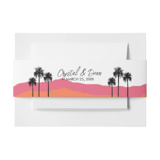 Palm Springs Moderne Hochzeitseinladung Bauchband Einladungsbanderole