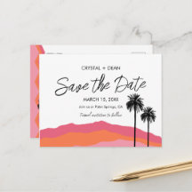 Palm Springs Moderne Save the Date Postkarte