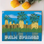 Palm Springs Oasis Wüste Coachella Feiertagspostkarte<br><div class="desc">Karo aus dieser phantastischen Bleistiftzeichnung einer wunderschönen Palmenoase in der Wüste und machen Sie sich bereit zu erkunden! Karo in meinem Shop für weitere Designs! Sammle alle Parks, ich erschaffe ständig neue. Karo in meinem Shop für mehr Wandern, Camping, Vanilleblut, Vögel und vieles mehr! Dieses Design finden Sie auch auf...</div>