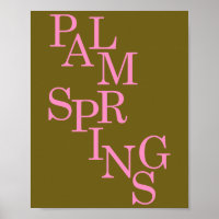 Palm Springs Olive und Pink Vintage