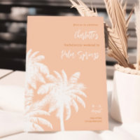 Palm Springs Peach Bachelorette Wochenende Einladu