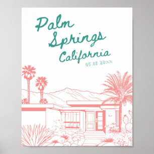 Palm Springs Personalisierte Hochzeitdatposter Poster