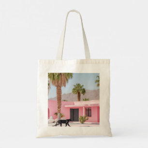 Palm Springs Pink House Tote Bag Retro-Wüste Tragetasche