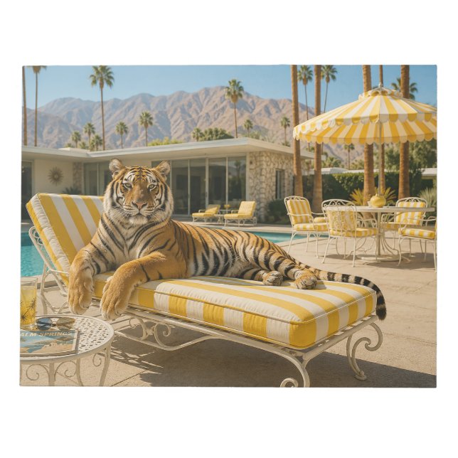 Palm Springs Poolseitiger Tiger Notizblock (Vorderseite)
