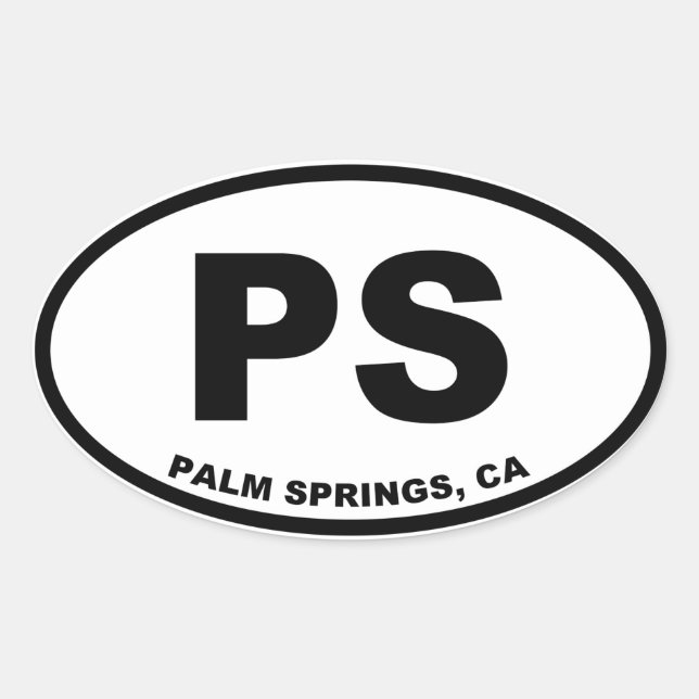 Palm Springs PS Ovaler Aufkleber (Vorderseite)