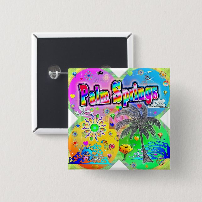 Palm Springs Quadro Seasons Button (Vorne & Hinten)