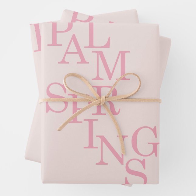 Palm Springs Rosa Geschenkpapier Set (Beispiel)