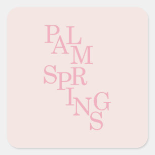 Palm Springs Rosa Quadratischer Aufkleber