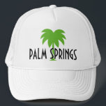 Palm Springs Truckhut Truckerkappe<br><div class="desc">Palm Springs LKW Hut. Grünes Logo mit eigenem Text. Ideal für Geburtstagsfeier,  Wochenendausflug,  Ausflug,  Urlaub,  Ferien,  Strand etc.</div>