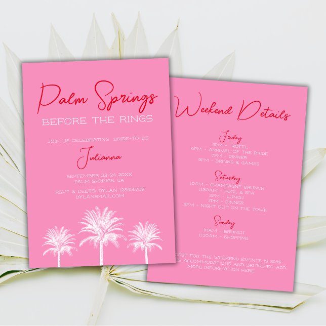 Palm Springs vor dem Rings Bachelorette Weekend Einladung (Palm Springs Before The Rings Bachelorette Weekend Invitation)