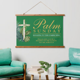 Palm Sunday Wandteppich Mit Holzrahmen
