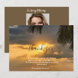 Palm Sunset Foto Feier des Lebens Dankeskarte