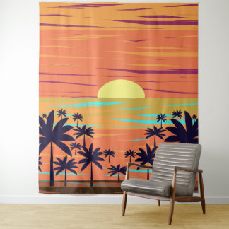 PALM SUNSET WANDTEPPICH