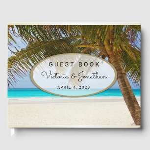 Palm Tree à côté d'Ocean Beach Mariage Livre d'inv