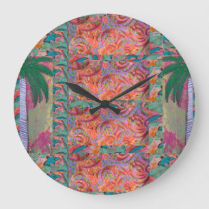 Palm Tree Abstrakt Große Wanduhr