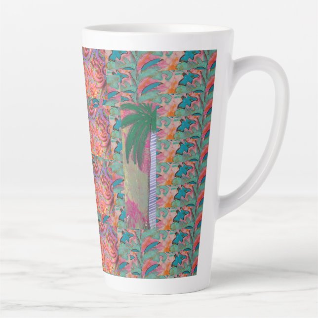 Palm Tree Abstrakte Latte-Tasse Milchtasse (Rechts)