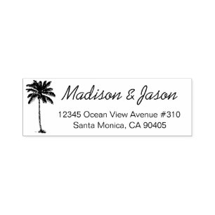 Palm Tree Address Briefmarke, Selbstfarbige Briefm Permastempel