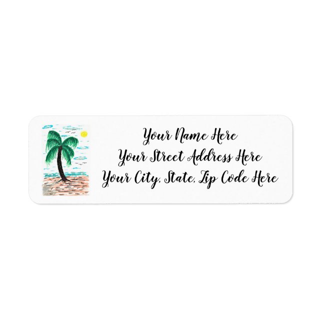 Palm Tree Address Labels (30 Etiketten pro Blatt) (Vorne)