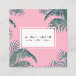 Palm Tree Adorned Boho-Chic Business Card Quadratische Visitenkarte