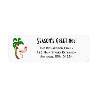 Palm Tree and FLamingo Tropical Christmas