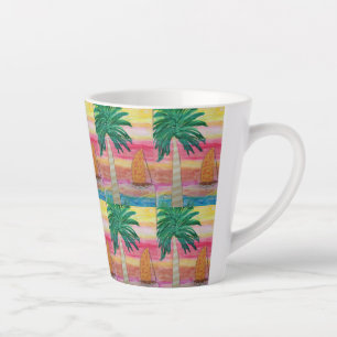 Palm Tree and Sailboat Milchtasse