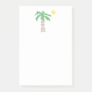 Palm Tree and Sun Fun Beach Island Cartoon Post-it Klebezettel