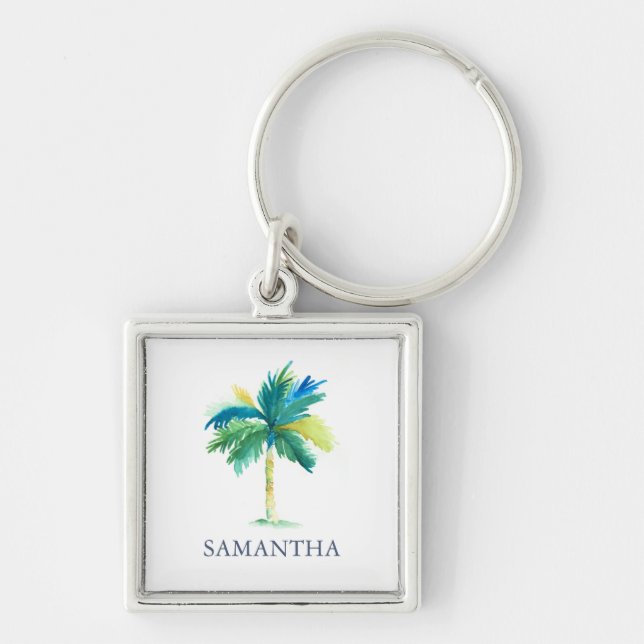Palm Tree Anpassbare Schlüsselanhänger Personalisi (Vorne)