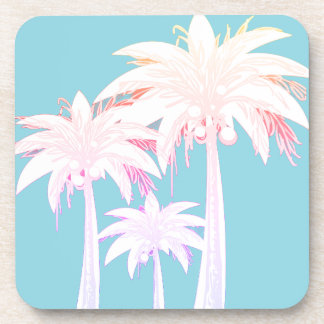 Palm Tree Aqua Blue Pink Aquarell Trinkmatte Getränkeuntersetzer