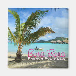 Palm Tree auf Bora Bora Textmagnet Magnet