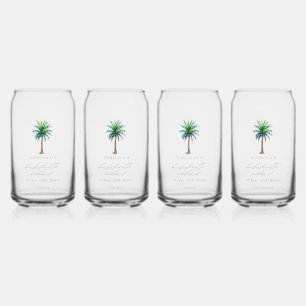 Palm Tree Bachelorette Personalisierter Name Dosenglas