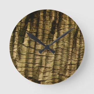Palm Tree Bark Runde Wanduhr