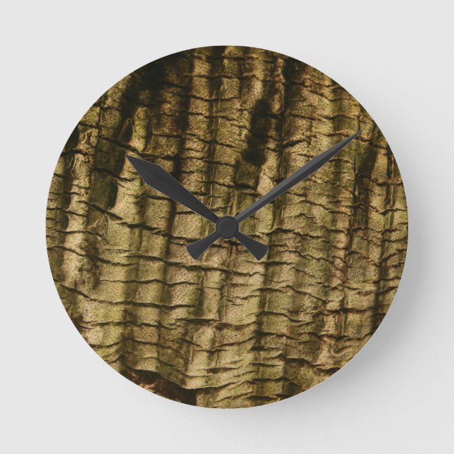 Palm Tree Bark Runde Wanduhr (Vorderseite)