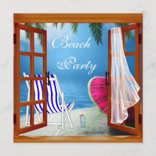 Palm Tree Beach Adult Beach Party Einladung