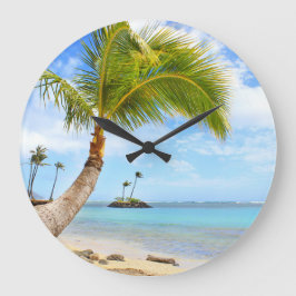Palm Tree Beach Clock Große Wanduhr