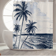 Palm Tree Beach Dusche Vorhang Badezimmer Dekorati