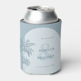Palm Tree Beach Dusty Blue Nautical Gastgeschenk H Dosenkühler