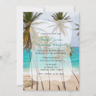 Palm Tree Beach Engagement Cérémonie Invitation