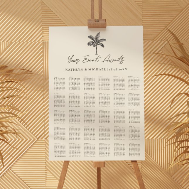 Palm Tree Beach Hochzeit 30 Tischkarten Poster (Von Creator hochgeladen)