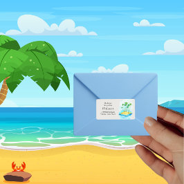 Palm Tree Beach Hochzeit Einladung Rücksendeadress Adressaufkleber