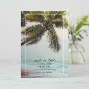 Palm Tree Beach Hochzeit in Urlaubsort Save the Da Save The Date