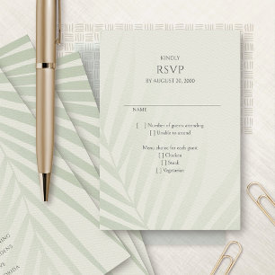 Palm Tree Beach Hochzeit in Urlaubsort UAWG RSVP Karte