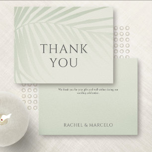 Palm Tree Beach Mariage Carte de remerciements côt