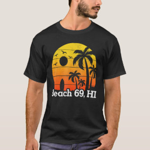 Palm Tree Beach Sonnenuntergang Vintag Retro Tropi T-Shirt